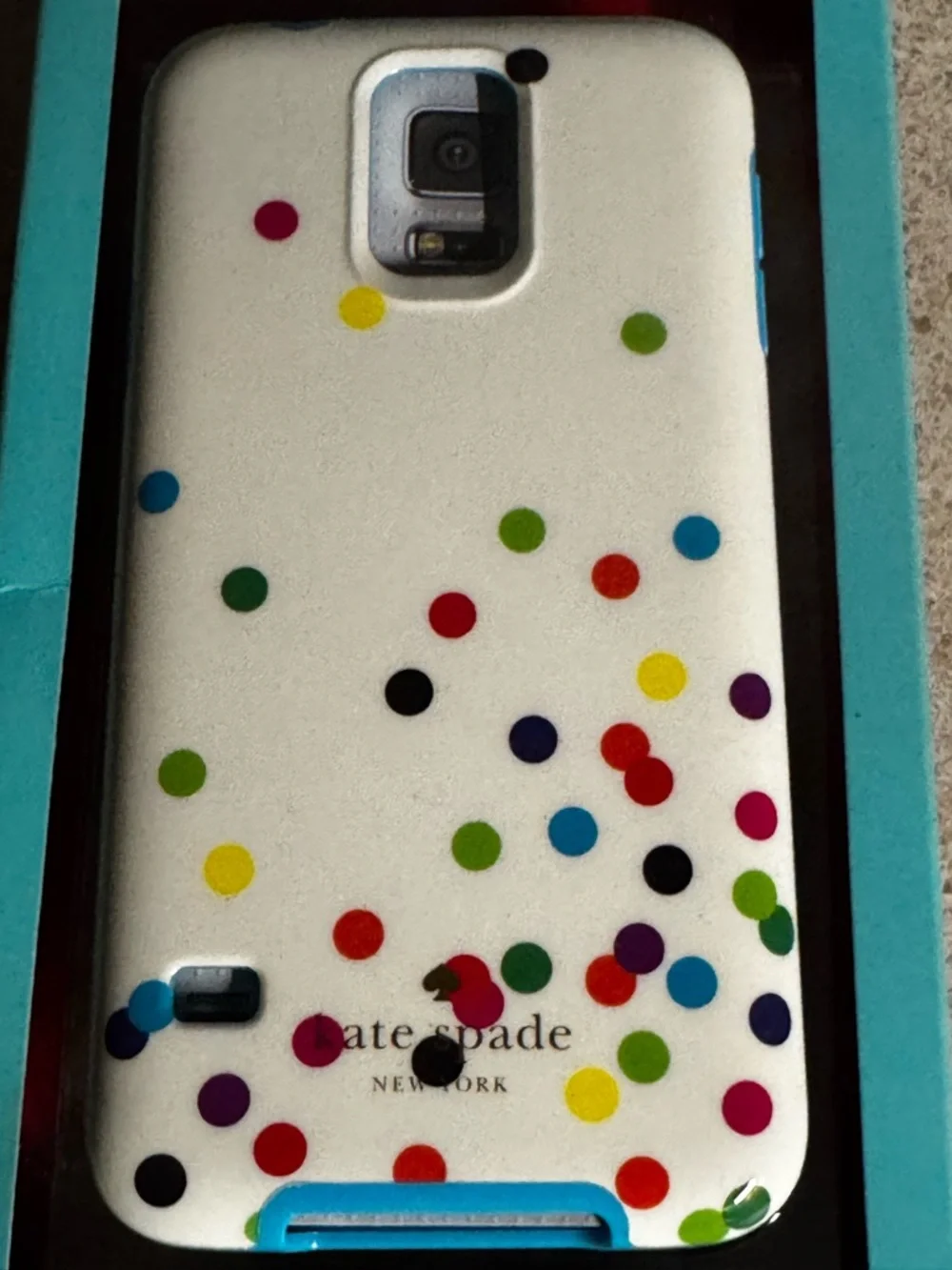 kate spade White Hardshell‎ Case with Multicolor Confetti Dots
